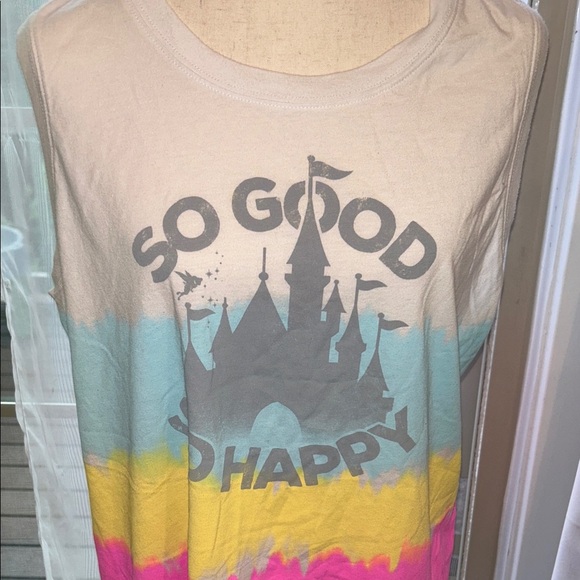 NEW Disney Parks Magic Castle So Good So Happy Tie Dye Tank Women’s XL - Picture 2 of 5